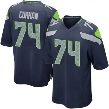 Nike Jake Curhan Youth Game Seattle Seahawks Navy Team Color Jersey