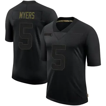 Nike Jason Myers Men's Limited Seattle Seahawks Black 2020 Salute To Service Jersey