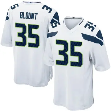 Nike Joey Blount Men's Game Seattle Seahawks White Jersey