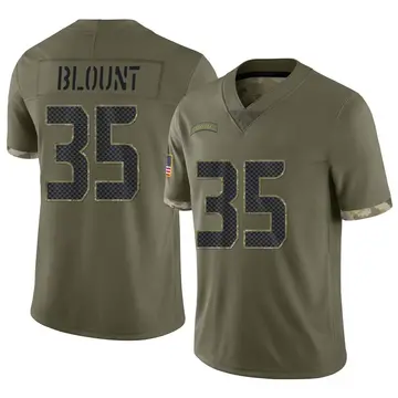 Nike Joey Blount Men's Limited Seattle Seahawks Olive 2022 Salute To Service Jersey