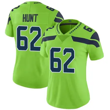 Nike Joey Hunt Women's Limited Seattle Seahawks Green Color Rush Neon Jersey