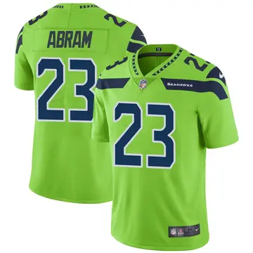 Nike Johnathan Abram Men's Limited Seattle Seahawks Green Color Rush Neon Jersey