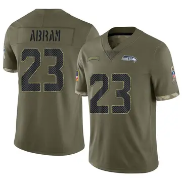 Nike Johnathan Abram Men's Limited Seattle Seahawks Olive 2022 Salute To Service Jersey