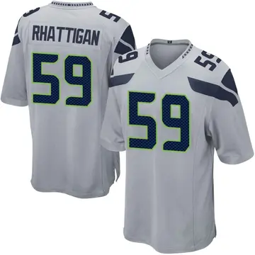 Nike Jon Rhattigan Men's Game Seattle Seahawks Gray Alternate Jersey