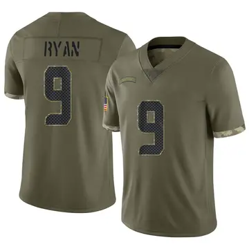 Nike Jon Ryan Men's Limited Seattle Seahawks Olive 2022 Salute To Service Jersey