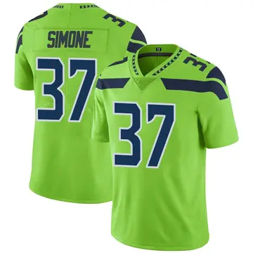 Nike Jordan Simone Men's Limited Seattle Seahawks Green Color Rush Neon Jersey