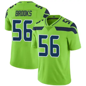 Nike Jordyn Brooks Men's Limited Seattle Seahawks Green Color Rush Neon Jersey