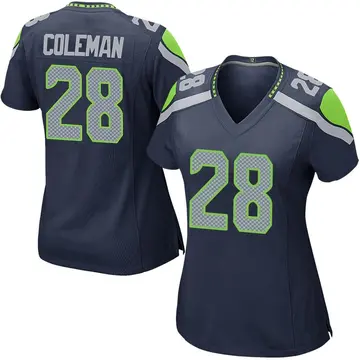 Nike Justin Coleman Women's Game Seattle Seahawks Navy Team Color Jersey