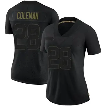 Nike Justin Coleman Women's Limited Seattle Seahawks Black 2020 Salute To Service Jersey