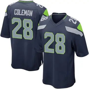 Nike Justin Coleman Youth Game Seattle Seahawks Navy Team Color Jersey
