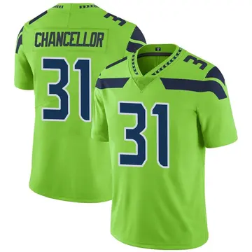 Nike Kam Chancellor Men's Limited Seattle Seahawks Green Color Rush Neon Jersey