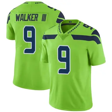 Nike Kenneth Walker III Men's Limited Seattle Seahawks Green Color Rush Neon Jersey