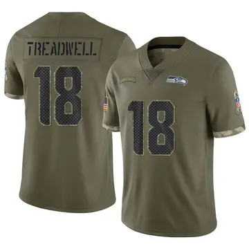 Nike Laquon Treadwell Men's Limited Seattle Seahawks Olive 2022 Salute To Service Jersey