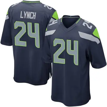 Nike Marshawn Lynch Men's Game Seattle Seahawks Navy Team Color Jersey