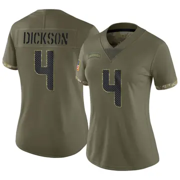Nike Michael Dickson Women's Limited Seattle Seahawks Olive 2022 Salute To Service Jersey
