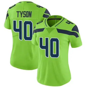 Nike Michael Tyson Women's Limited Seattle Seahawks Green Color Rush Neon Jersey