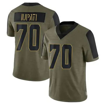 Nike Mike Iupati Men's Limited Seattle Seahawks Olive 2021 Salute To Service Jersey