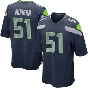Nike Mike Morgan Men's Game Seattle Seahawks Navy Team Color Jersey