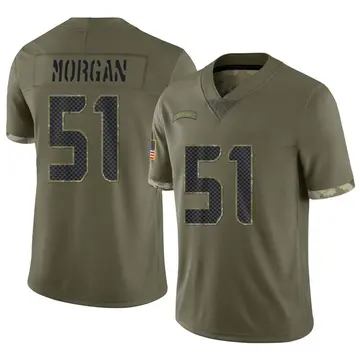 Nike Mike Morgan Youth Limited Seattle Seahawks Olive 2022 Salute To Service Jersey