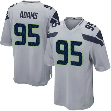 Nike Myles Adams Men's Game Seattle Seahawks Gray Alternate Jersey