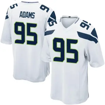 Nike Myles Adams Men's Game Seattle Seahawks White Jersey
