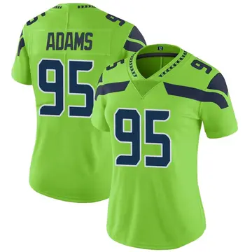Nike Myles Adams Women's Limited Seattle Seahawks Green Color Rush Neon Jersey