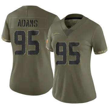 Nike Myles Adams Women's Limited Seattle Seahawks Olive 2022 Salute To Service Jersey