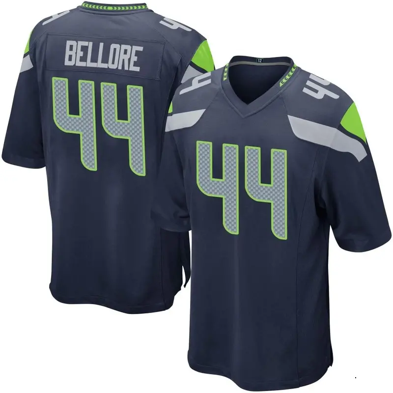 Nike Nick Bellore Men's Game Seattle Seahawks Navy Team Color Jersey