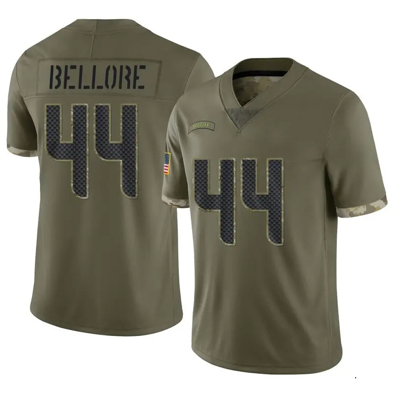 Nike Nick Bellore Men's Limited Seattle Seahawks Olive 2022 Salute To Service Jersey