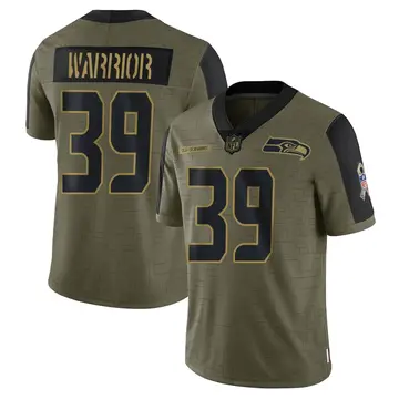 Nike Nigel Warrior Youth Limited Seattle Seahawks Olive 2021 Salute To Service Jersey