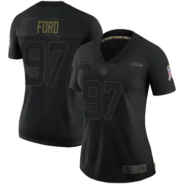 Nike Poona Ford Women's Limited Seattle Seahawks Black 2020 Salute To Service Jersey
