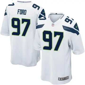 Nike Poona Ford Youth Game Seattle Seahawks White Jersey