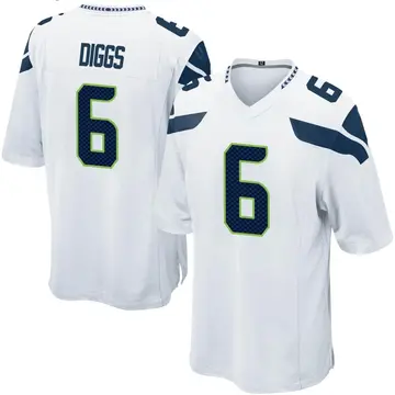 Nike Quandre Diggs Men's Game Seattle Seahawks White Jersey
