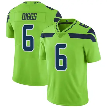 Nike Quandre Diggs Men's Limited Seattle Seahawks Green Color Rush Neon Jersey