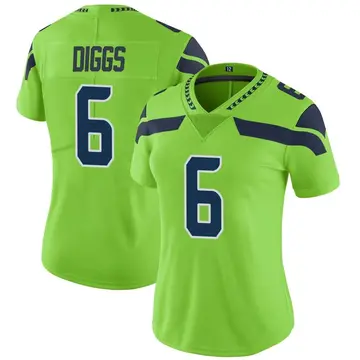 Nike Quandre Diggs Women's Limited Seattle Seahawks Green Color Rush Neon Jersey