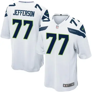 Nike Quinton Jefferson Men's Game Seattle Seahawks White Jersey