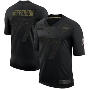 Nike Quinton Jefferson Men's Limited Seattle Seahawks Black 2020 Salute To Service Jersey