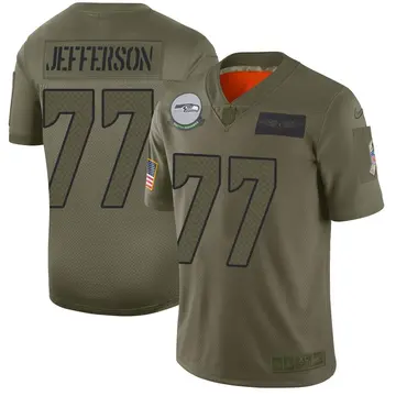 Nike Quinton Jefferson Men's Limited Seattle Seahawks Camo 2019 Salute to Service Jersey