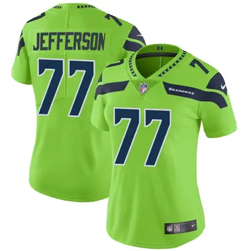 Nike Quinton Jefferson Women's Limited Seattle Seahawks Green Color Rush Neon Jersey