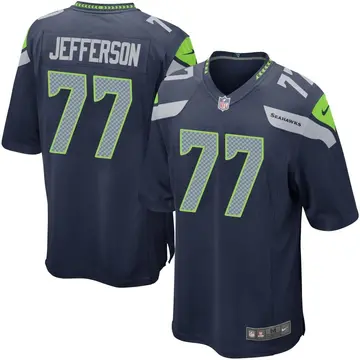 Nike Quinton Jefferson Youth Game Seattle Seahawks Navy Team Color Jersey