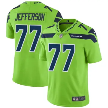 Nike Quinton Jefferson Youth Limited Seattle Seahawks Green Color Rush Neon Jersey