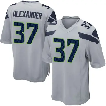 Nike Shaun Alexander Men's Game Seattle Seahawks Gray Alternate Jersey