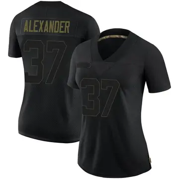 Nike Shaun Alexander Women's Limited Seattle Seahawks Black 2020 Salute To Service Jersey