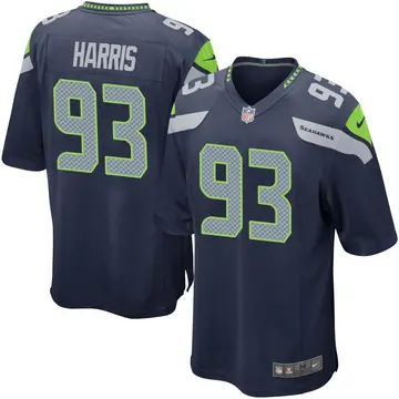 Nike Shelby Harris Men's Game Seattle Seahawks Navy Team Color Jersey