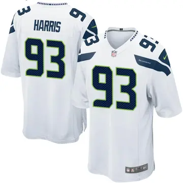Nike Shelby Harris Men's Game Seattle Seahawks White Jersey