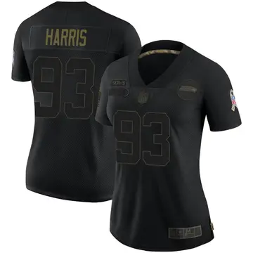Nike Shelby Harris Women's Limited Seattle Seahawks Black 2020 Salute To Service Jersey