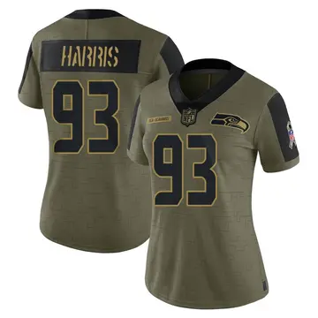 Nike Shelby Harris Women's Limited Seattle Seahawks Olive 2021 Salute To Service Jersey
