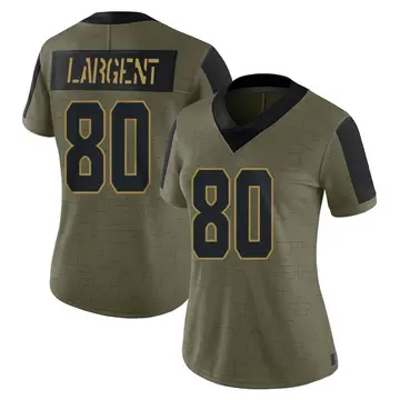 Nike Steve Largent Women's Limited Seattle Seahawks Olive 2021 Salute To Service Jersey