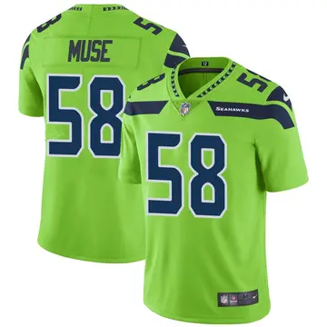 Nike Tanner Muse Men's Limited Seattle Seahawks Green Color Rush Neon Jersey