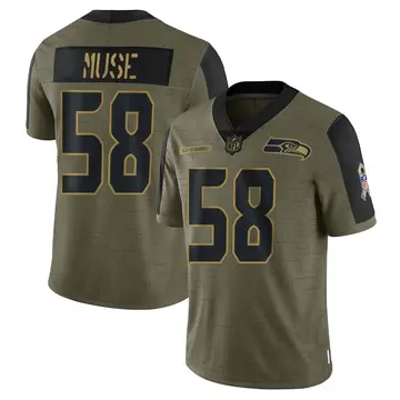Nike Tanner Muse Men's Limited Seattle Seahawks Olive 2021 Salute To Service Jersey